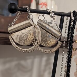 Silver Hammered Earrings